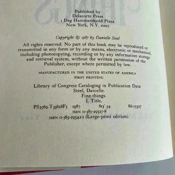 Danielle Steel Fine Things hardcover - Picture 8 of 12